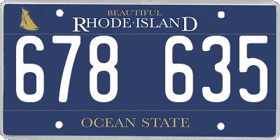 RI license plate 678635