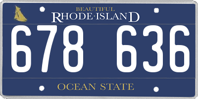 RI license plate 678636
