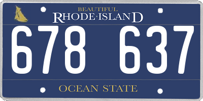RI license plate 678637
