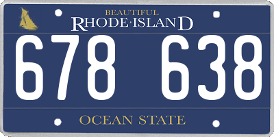 RI license plate 678638