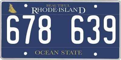 RI license plate 678639