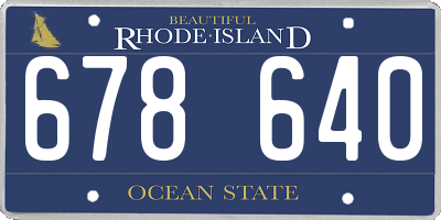 RI license plate 678640