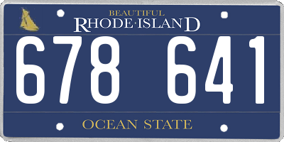 RI license plate 678641