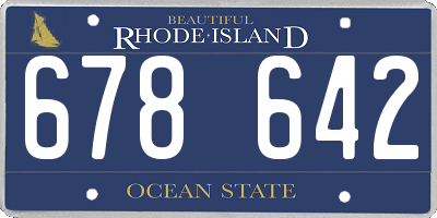 RI license plate 678642