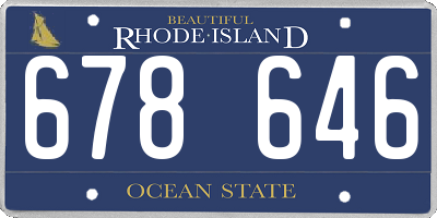 RI license plate 678646