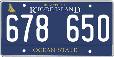 RI license plate 678650