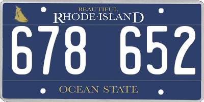 RI license plate 678652