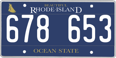 RI license plate 678653