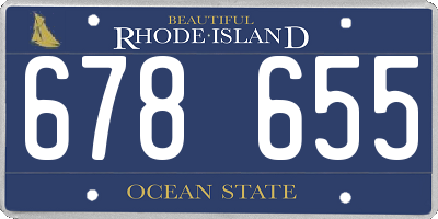 RI license plate 678655