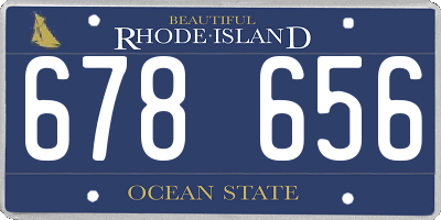 RI license plate 678656