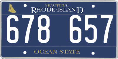RI license plate 678657