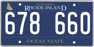 RI license plate 678660