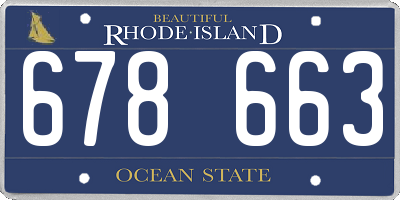 RI license plate 678663