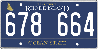 RI license plate 678664