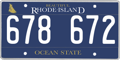 RI license plate 678672