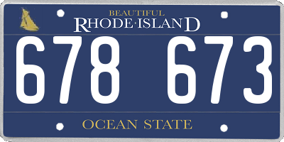 RI license plate 678673