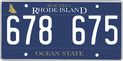 RI license plate 678675
