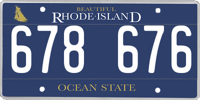 RI license plate 678676
