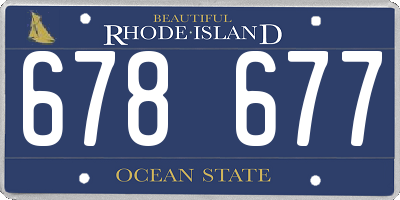 RI license plate 678677