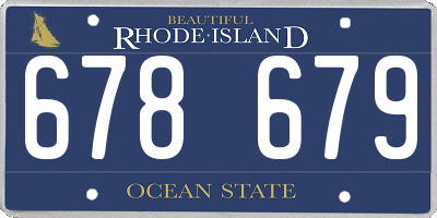 RI license plate 678679