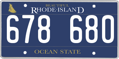 RI license plate 678680