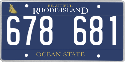 RI license plate 678681