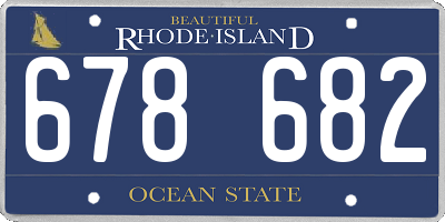 RI license plate 678682
