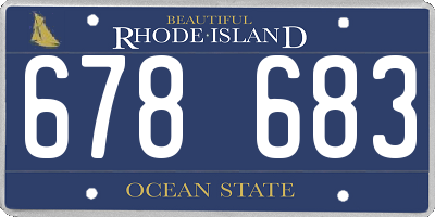 RI license plate 678683
