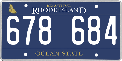RI license plate 678684