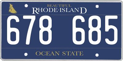 RI license plate 678685