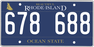 RI license plate 678688