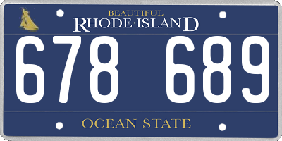 RI license plate 678689
