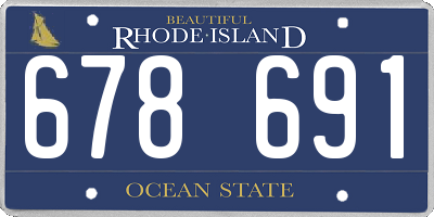 RI license plate 678691