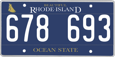 RI license plate 678693