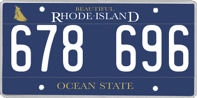 RI license plate 678696