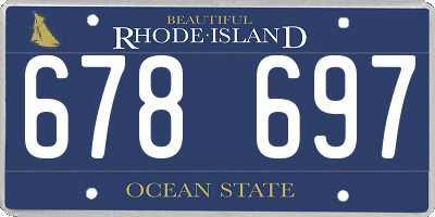 RI license plate 678697