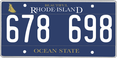 RI license plate 678698