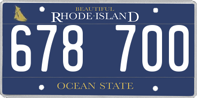 RI license plate 678700