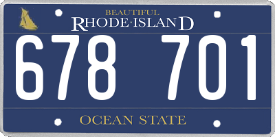 RI license plate 678701