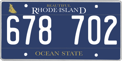 RI license plate 678702