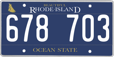RI license plate 678703