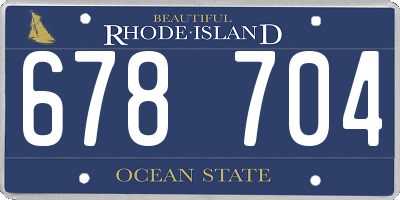 RI license plate 678704