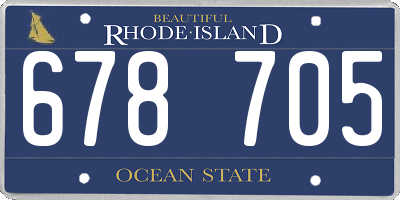 RI license plate 678705