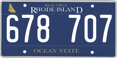 RI license plate 678707