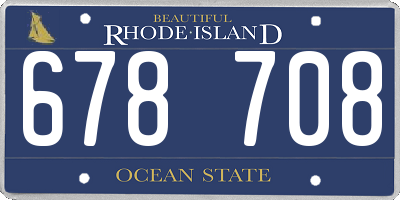 RI license plate 678708