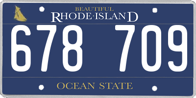RI license plate 678709