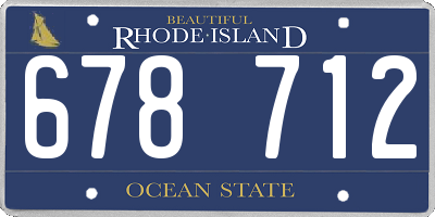RI license plate 678712