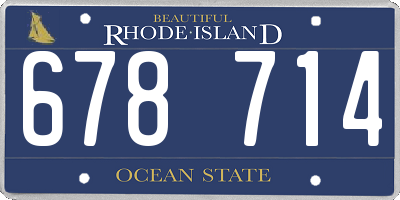RI license plate 678714