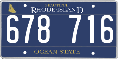 RI license plate 678716