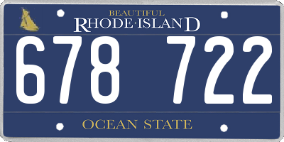 RI license plate 678722